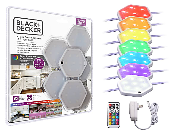 BLACK+DECKER LED Puck Light Kit With Remote, White