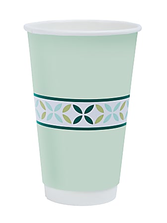 Highmark® Insulated Hot Coffee Cups, 16 Oz, 42% Recycled, Mint Green, Pack Of 50
