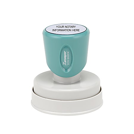 Custom ECO-GREEN Xstamper® Pre-Inked Notary Stamp, N53, 52% Recycled, 1-9/16" Diameter Impression
