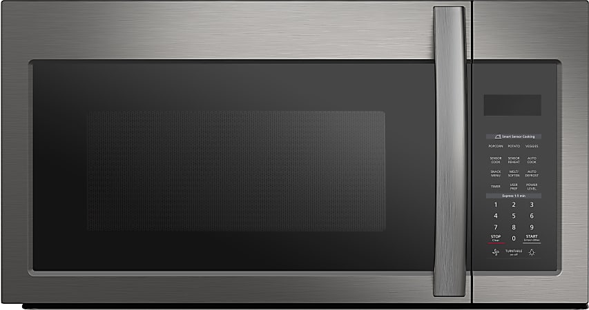 Black Decker, 0.9 cuft Over The Counter Microwave in Stainless