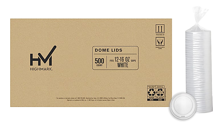 Highmark Hot Coffee Cup Lids White Pack Of 500 - ODP Business Solutions