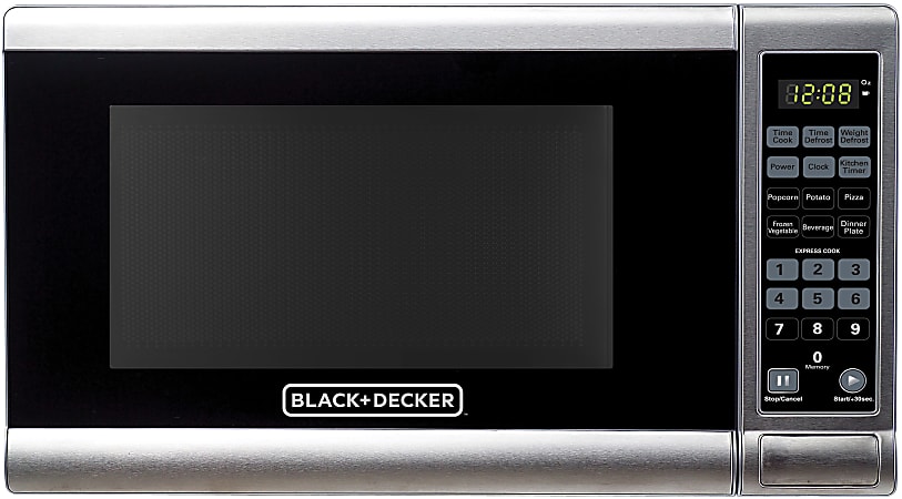 Black Decker 0.7 Cu Ft Digital Countertop Microwave Stainless Steel -  Office Depot