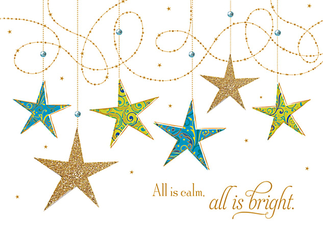 Viabella Holiday Boxed Greeting Cards, 5" x 7", Hanging Star, Pack Of 18 Cards And Envelopes