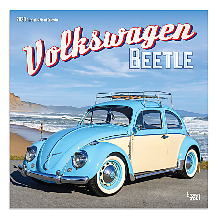 Brown Trout Monthly Wall Calendar, Volkswagen Beetle, 24” x 12”, January To December 2020