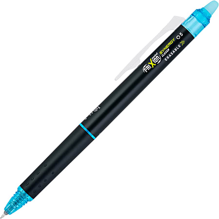 Pilot® FriXion® Synergy Clicker Erasable Retractable Gel Pen, Extra Fine Point, 0.5mm, Black Barrel, Turquoise Ink