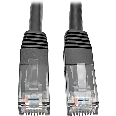 Tripp Lite Cat6 Cat5e Gigabit Molded Patch Cable RJ45 M/M 550MHz Black 35ft - 128 MB/s - 35 ft - Black