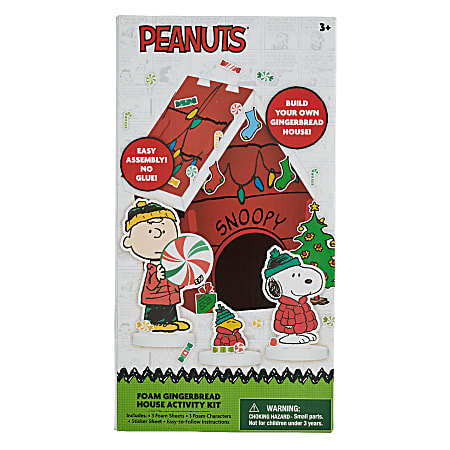 Innovative Designs Licensed Make Your Own Foam Gingerbread House, Peanuts, Quantity 1