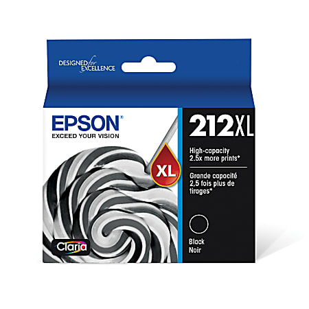 Epson® 212XL Claria® High-Yield Black Ink Cartridge, T212XL120-S