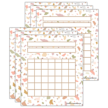 Teacher Created Resources Incentive Charts, Terrazzo Tones, 36 Charts Per Pack, Set Of 6 Packs