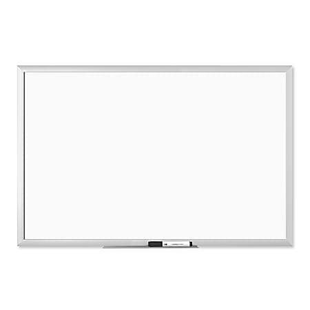 U Brands Melamine Non-Magnetic Dry-Erase Board, 36" X 24", Silver Aluminum Frame, Actual Size 35" X 23" (031U00-01)