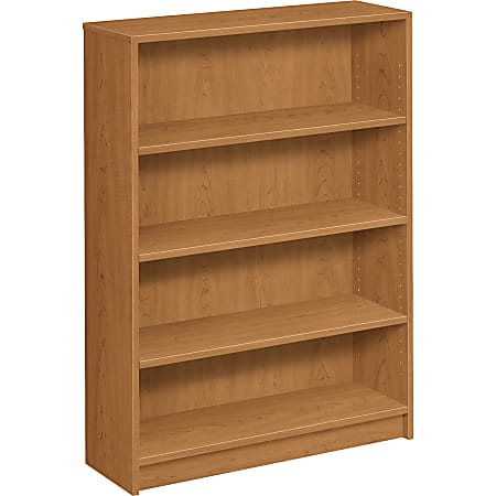 HON® 1870 49"H 4-Shelf (3 Adjustable) Bookcase, Harvest