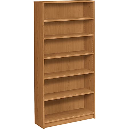 HON® 1870-Series Laminate Bookcase, 6 Shelves Harvest