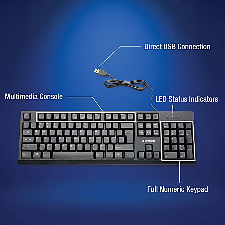 Verbatim Wired Keyboard and Mouse - USB Cable Keyboard - USB Mouse - 1000 dpi - Multimedia Hot Key(s) - Symmetrical - Compatible with Linux, Windows, ChromeOS, Mac, PC, Mac OS Verbatim Wired Keyboard and Mouse - USB Cable Keyboard - USB Mouse - 1000 dpi - Multimedia Hot Key(s) - Symmetrical - Compatible with Linux, Windows, ChromeOS, Mac, PC, Mac OS