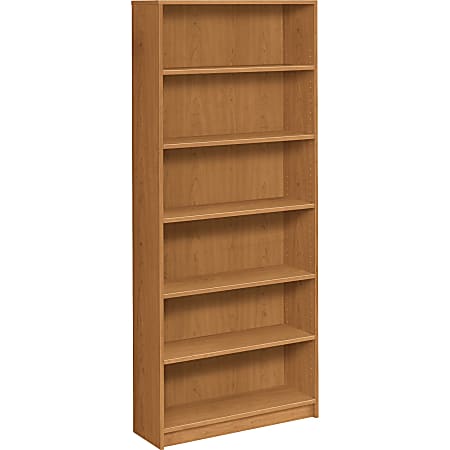 HON® 1870-Series Laminate Bookcase, 6 Shelves, Harvest