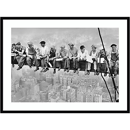 Amanti Art Lunch On A Skyscraper 1932 by Charles C. Ebbets Wood Framed Wall Art Print, 41”W x 31”H, Black