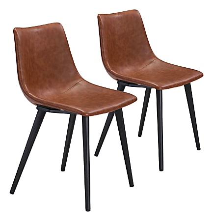 Zuo Modern Daniel Dining Chairs, Vintage Brown, Set Of 2 Chairs