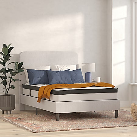 Flash Furniture Capri Hybrid Mattress, Full Size, 10”H x 54-1/4”W x 75-1/2”D, White