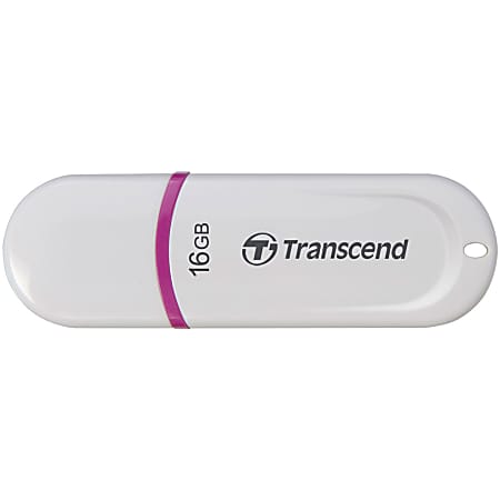 Transcend 16GB JetFlash 330 USB 2.0 Flash Drive - 16 GB - USB 2.0 - White - Lifetime Warranty