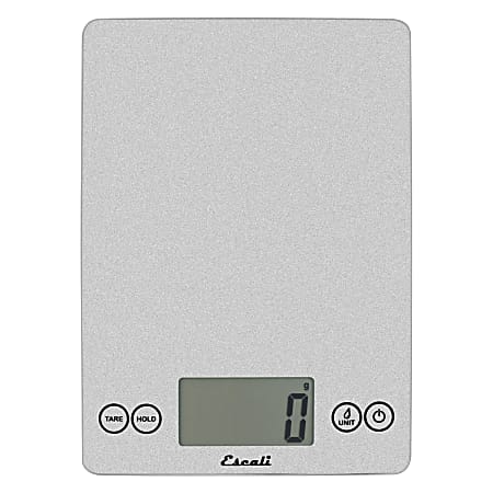 Escali® Arti Glass Digital Kitchen Scale, Shiny Silver, 157SS
