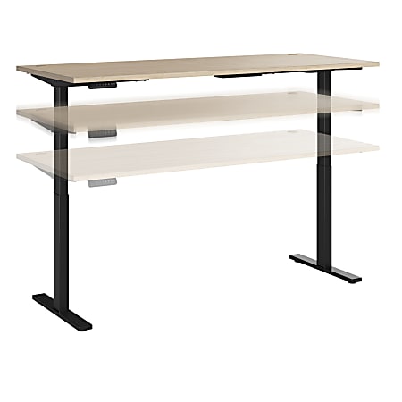 Bush Business Furniture Move 60 Series 72"W Height Adjustable Standing Desk, Natural Elm/Black, Standard Delivery