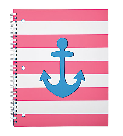 Divoga® Anchor Die-Cut Notebook, 1 Subject, Wide Ruled, 160 Pages (80 Sheets), Blue