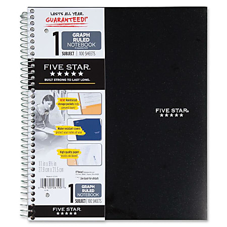 Five Star Wire Bound Notebook 8 12 x 11 1 Subject College Ruled 100 Sheets  Amethyst Purple - Office Depot