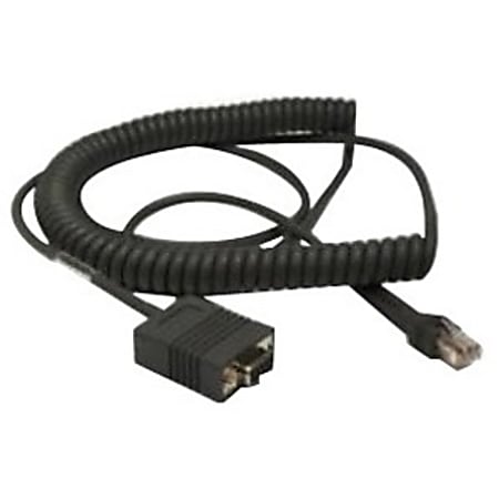Honeywell CBL-020-300-C00 Coiled Serial Interface Cable - 9.84 ft Serial Data Transfer Cable - 9-pin DB-9 Female Serial - Black