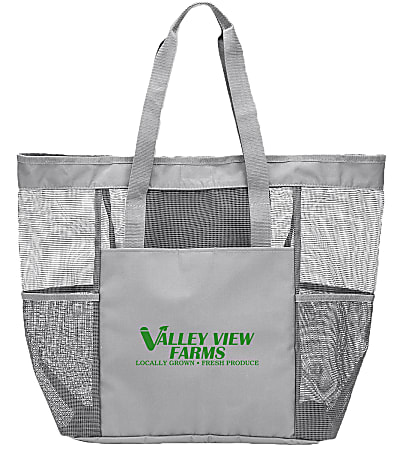 Custom Large Mesh Totes, 16" x 22", Set Of 50 Totes