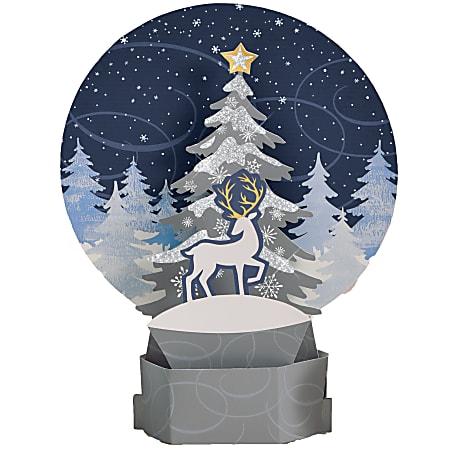 Amscan 280185 Christmas Snow Globe Pop-Up Centerpieces, 11" x 8-7/16", Multicolor, Set Of 2 Centerpieces