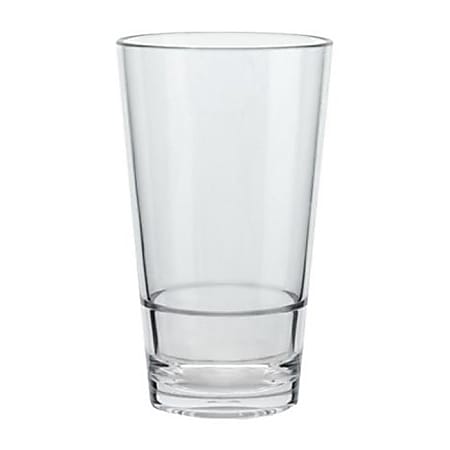 GET Enterprises Revo Plastic Pint Glasses, 16 Oz, Clear, Pack Of 24 Glasses