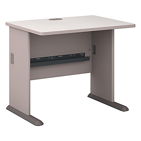 Bush Business Furniture Office Advantage Desk 36"W, Pewter, Premium Installation