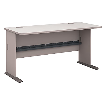 Bush Business Furniture Office Advantage Desk 60"W, Pewter, Premium Installation