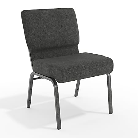 Flash Furniture HERCULES Series 21"W Stackable Church Chair, Dark Gray/Silvervein