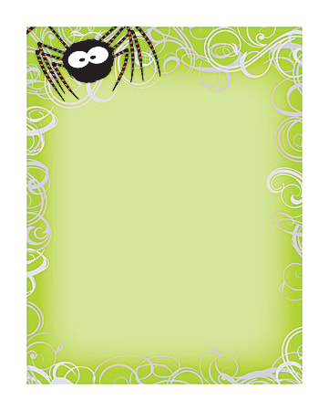 Great Papers!® Holiday-Themed Letterhead Paper, 8 1/2" x 11", Green Spidey Swirls, Pack Of 80 Sheets