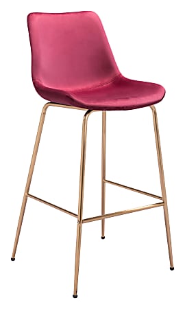 Zuo Modern Tony Bar Chair, Red/Gold