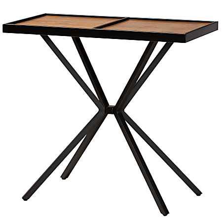 Baxton Studio Contemporary Console Table, 29-15/16"H x 31-5/8"W x 16"D, Black/Walnut