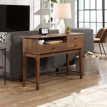 Sauder Harvey Park Sofa Table Rectangle Grand WalnutMetal - Office