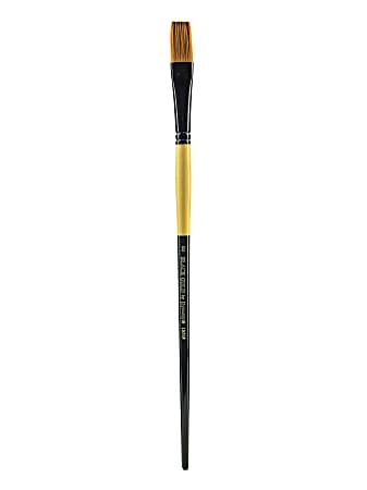 Dynasty Long-Handled Paint Brush 1526F, Size 8, Flat Bristle, Nylon, Multicolor