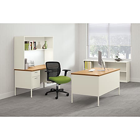 HON Metro 60 W Classic Double Pedestal Computer Desk HarvestPutty