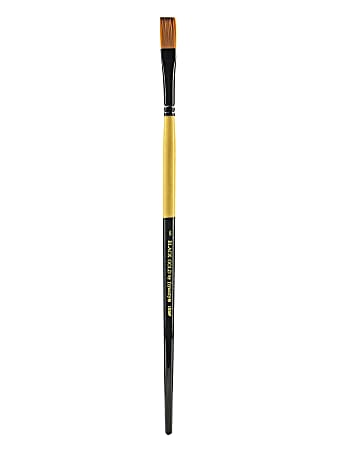 Dynasty Long-Handled Paint Brush 1526F, Size 6, Flat Bristle, Nylon, Multicolor