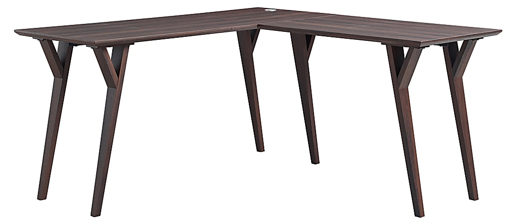 Realspace Trezza 62 W L Shaped Computer Desk Warm Walnut - Office