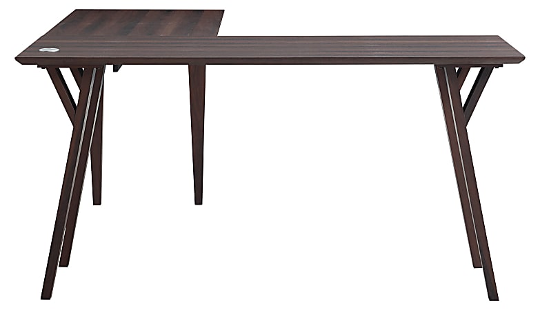 Realspace Trezza 62 W L Shaped Computer Desk Warm Walnut - Office