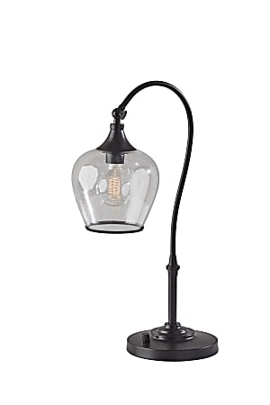 Adesso® Bradford Desk Lamp, 23-1/4"H, Dark Bronze Base/Clear Shade