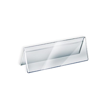 Azar Displays 2-Sided Acrylic Nameplates, 3" x 11", Clear, Pack Of 10