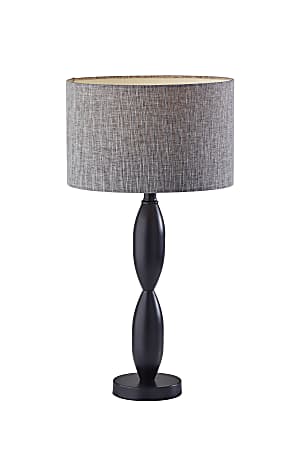 Adesso® Lance Table Lamp, 25"H, Black Base/Dark Gray/White Shade