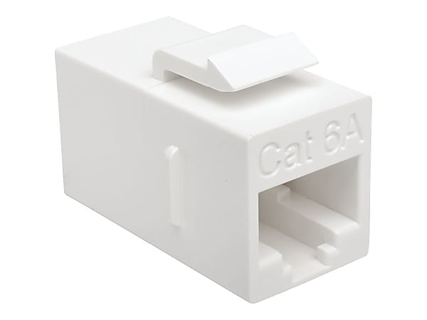 Tripp Lite Cat6a Straight Through Modular In Line Snap In Coupler RJ45 F/F - Network coupler - TAA Compliant - RJ-45 (F) to RJ-45 (F) - CAT 6a - white