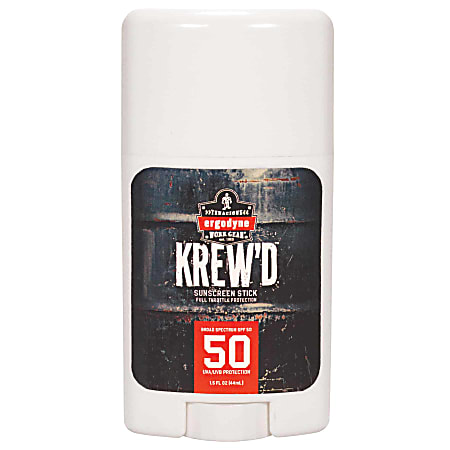 Ergodyne KREW'D 6354 SPF 50 Sunscreen Stick, 1.5 Oz