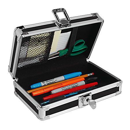 Pencil box with lock clearance