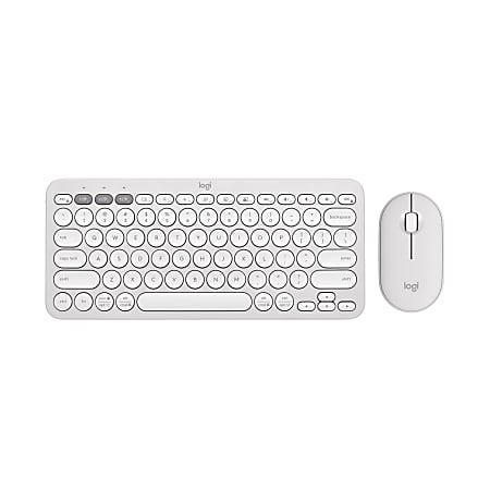 Logitech Pebble 2 Combo Wireless Keyboard And Mouse, Tonal White