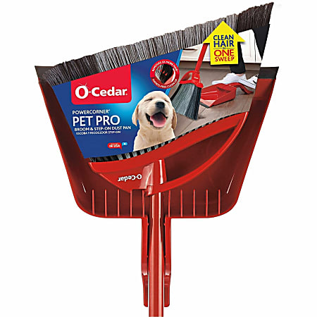 O-Cedar PowerCorner Pet Pro Broom - Red, Black, Gray - 1 Each